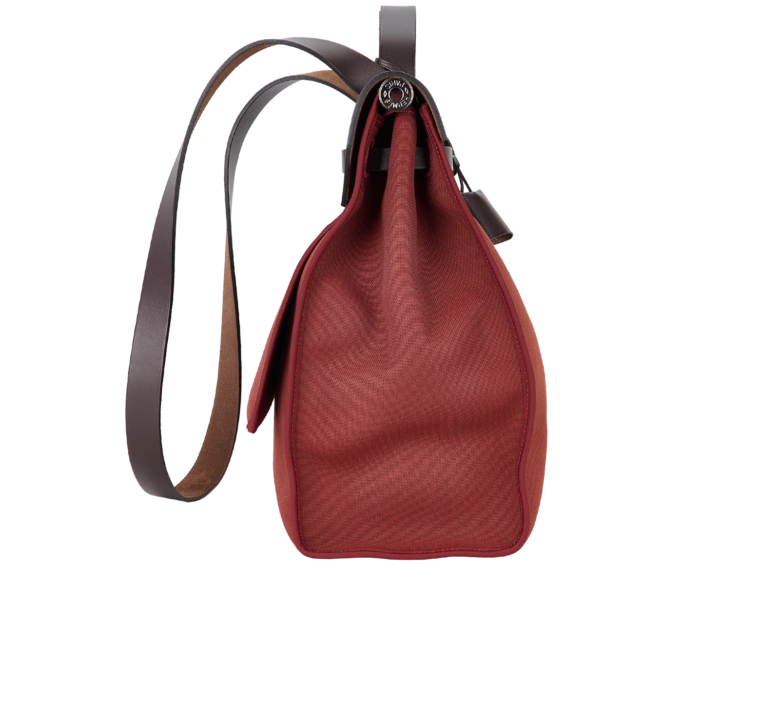 Herbag 39 Messenger, &pound;1,800, Handbags, Brown/Burgundy, Canvas/Leather, Side view